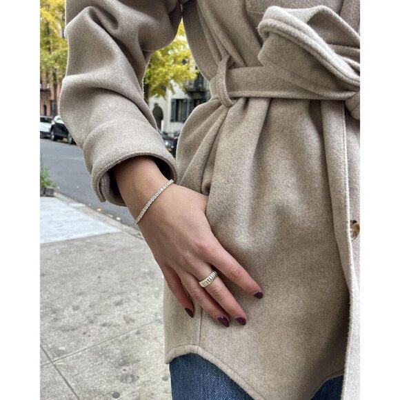 14K Gold Plated Cubic Zirconia Tennis Bracelet for Women - Size 6.5-7.5" - Picture 7 of 7